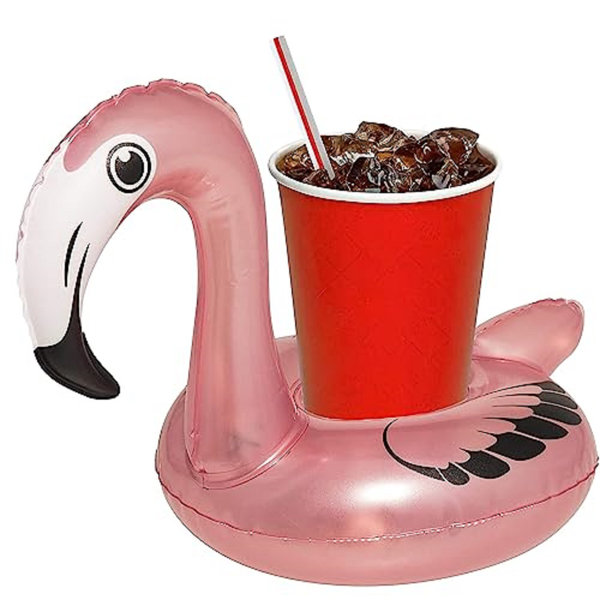 Pmu Inflatable Pool Float Drink Holder Flamingo Cup Coaster Summer Pool Party Supplies Pkg/1